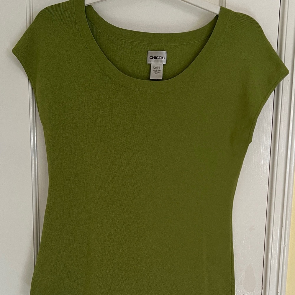Chico's Olive Short Sleeve Top